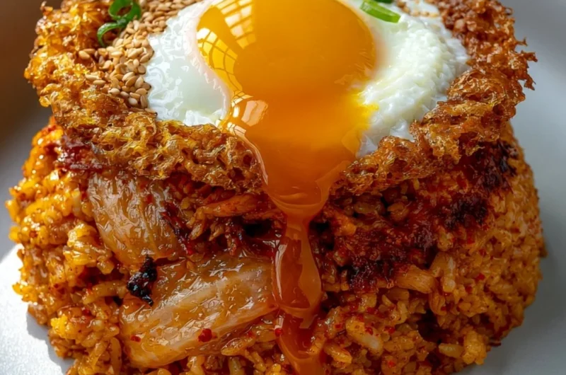 Delicious plate of homemade fried rice with vegetables and eggs