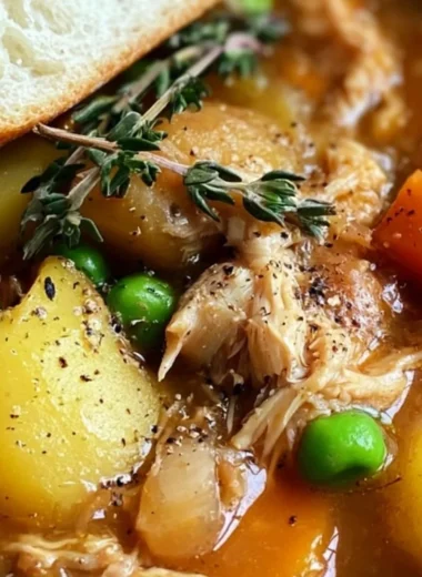 A bowl of homemade Chicken Vegetable Stew with colorful vegetables and tender chicken.