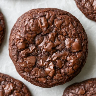 Delicious easy brownie cookies on a plate, ready to enjoy.