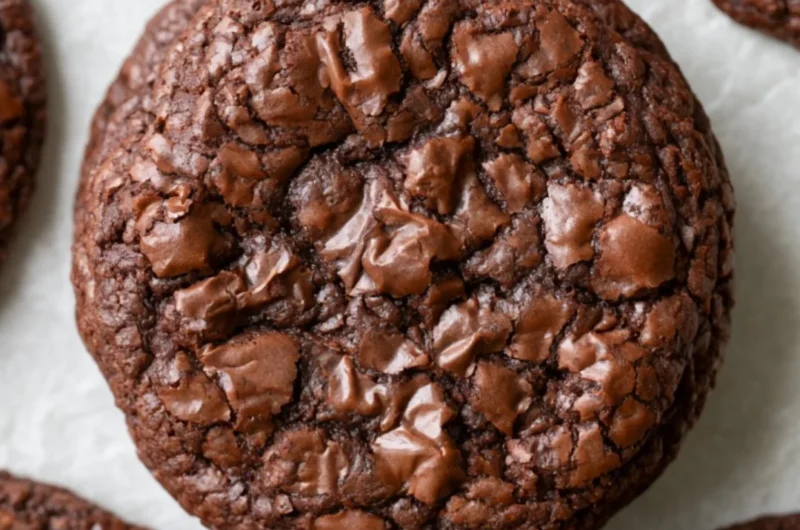 Delicious easy brownie cookies on a plate, ready to enjoy.