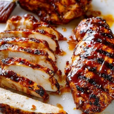 Deliciously grilled easy juicy BBQ chicken on a barbecue grill