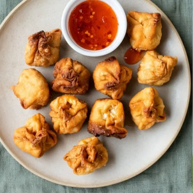 Gluten Free Crab Rangoon with crispy wonton and creamy filling