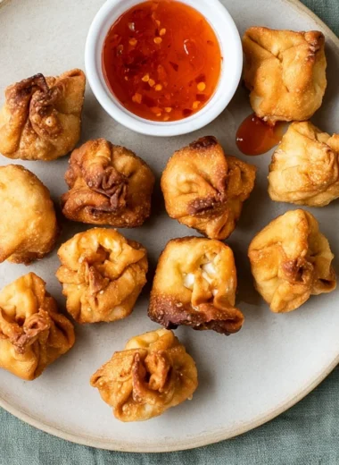 Gluten Free Crab Rangoon with crispy wonton and creamy filling
