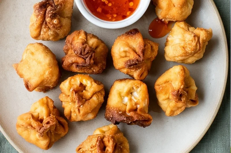 Gluten Free Crab Rangoon with crispy wonton and creamy filling
