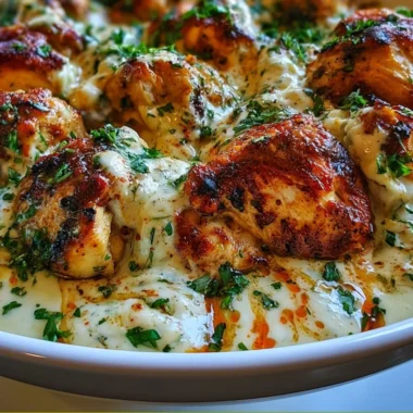Delicious Turkish chicken served with creamy white sauce
