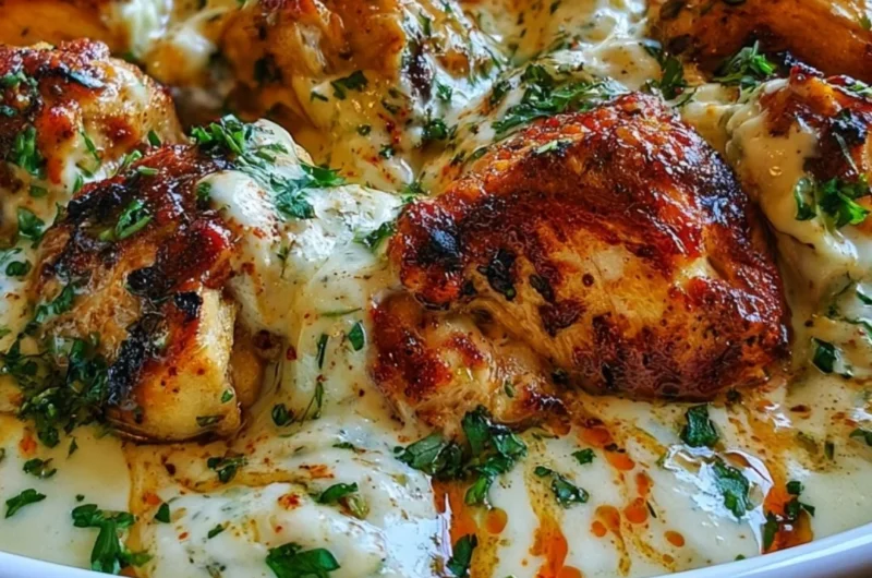 Delicious Turkish chicken served with creamy white sauce
