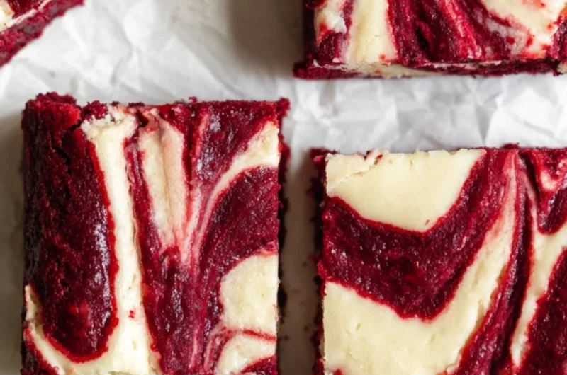 Red Velvet Cheesecake Brownies showcasing fudgy texture and creamy cheesecake swirl