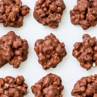 Homemade Rocky Road Candy with chocolate, nuts, and marshmallows