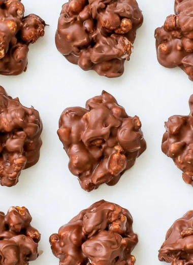 Homemade Rocky Road Candy with chocolate, nuts, and marshmallows