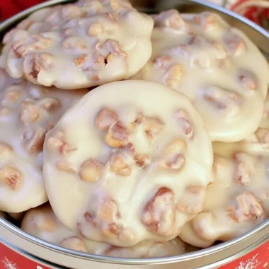 Delicious vanilla pecan pralines arranged on a plate