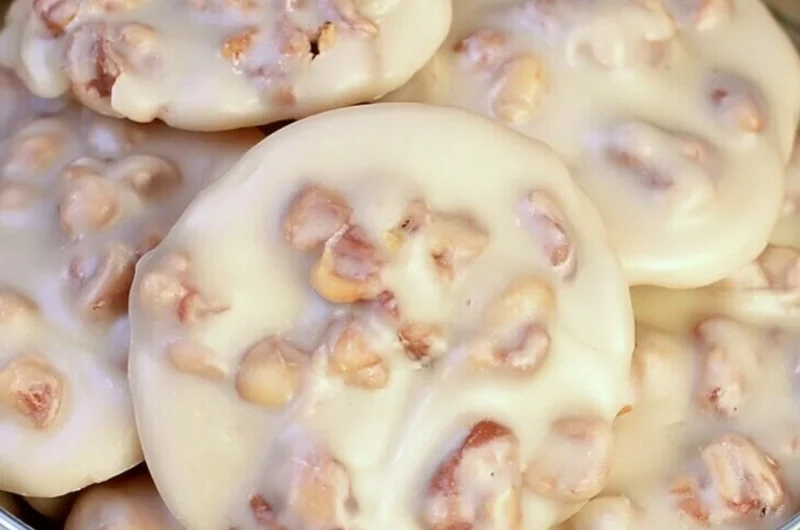 Delicious vanilla pecan pralines arranged on a plate