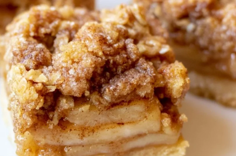 Delicious apple pie bars with a golden crust and fresh apple filling