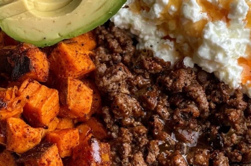 Delicious hot honey beef bowls with colorful veggies and rice