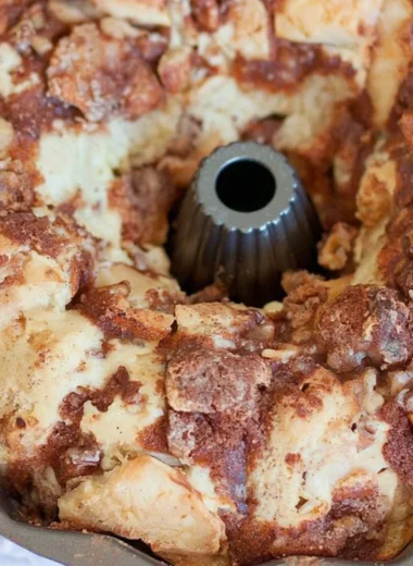 Walnut and Apple Coffee Cake served with a cup of coffee