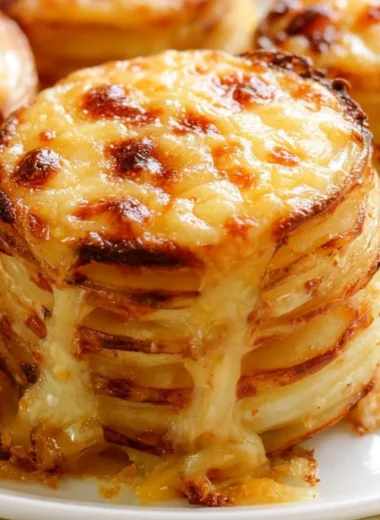 Delicious Easter dinner recipes featuring potato slices and cheese muffins.