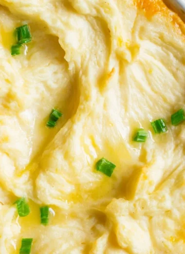 Homemade Shepherd's Pie with ground meat and mashed potatoes baked to perfection.