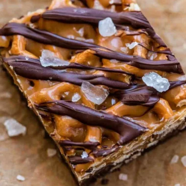 Delicious salted caramel pretzel bark with a sweet and salty crunch