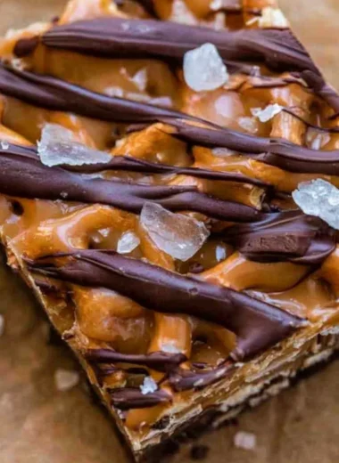 Delicious salted caramel pretzel bark with a sweet and salty crunch